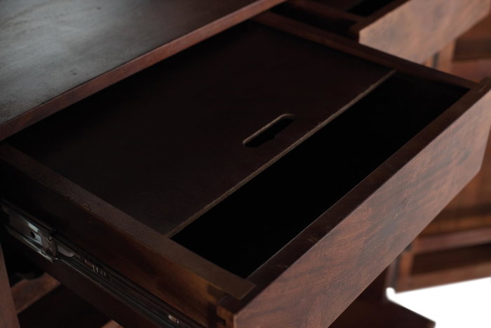 GINER Y COLOMER Mueble bar de 2 puertas en madera de mango y metal color Cerezo